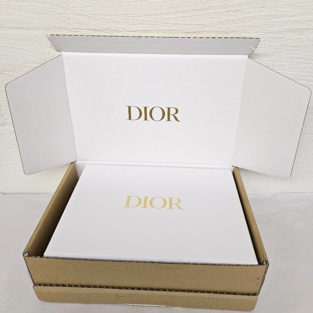 Christian Dior Nesting Storage Box with Stuffing in White and Gold NWOT